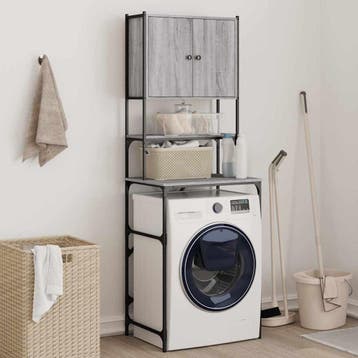 vidaXL Wasmachinekast 68x48,5x194 cm grijs sonoma, Verzenden