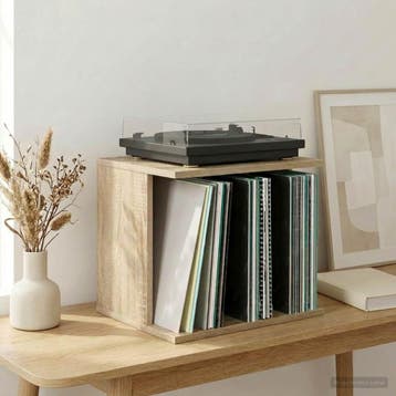 vidaXL Vinyl Platen Opslag Sonoma Eiken 42 x 33 x 36 cm, Verzenden, Nieuw