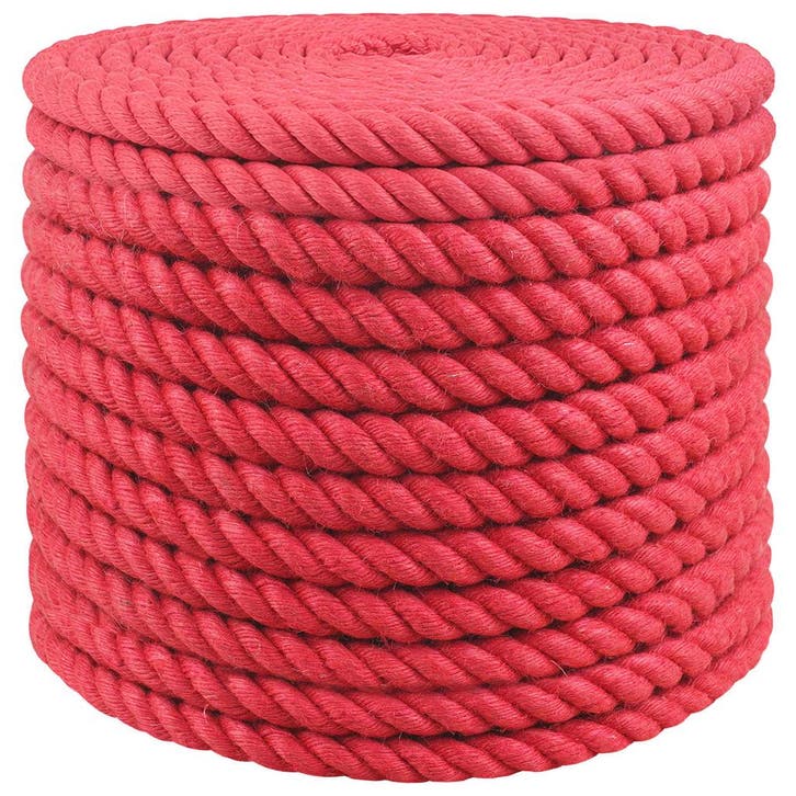 vidaXL Jute Touw 16 mm Rood 100% Tossa jute, Doe-het-zelf en Bouw, IJzerwaren en Bevestigingsmiddelen, Nieuw, Verzenden