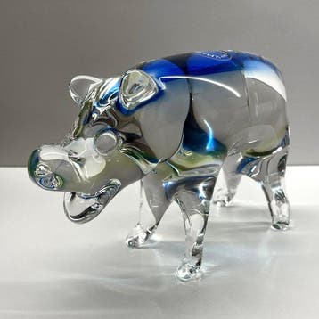Murano - Beeldje - Hippopotamus - New with label -