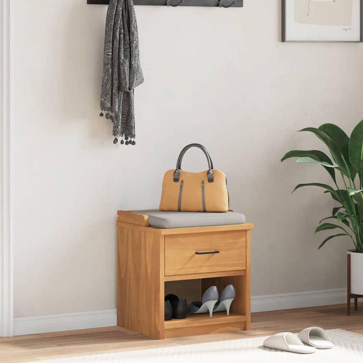 vidaXL Gangbankje SANDNES 45x40x50 cm massief grenenhout, Huis en Inrichting, Overige Huis en Inrichting, Nieuw, Verzenden