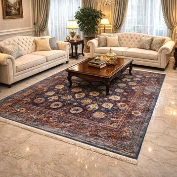 Modern-Vintage zijden tapijt - Afshan Design - Hoge, Nieuw