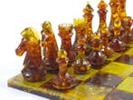 Amber Met de hand gemaakte schaakset in natuurlijke