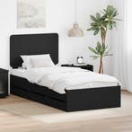 vidaXL Bedframe met lade met opslag Zwart 75 x 190 cm, Verzenden