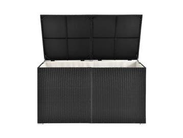 Veiling - Polyrotan opbergbox kussenbox Ikaria 950 ltr Zwart, Nieuw