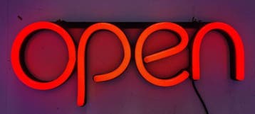 Open neon bord verlichting lamp licht kunststof 3D *rood*, Verzenden, Nieuw