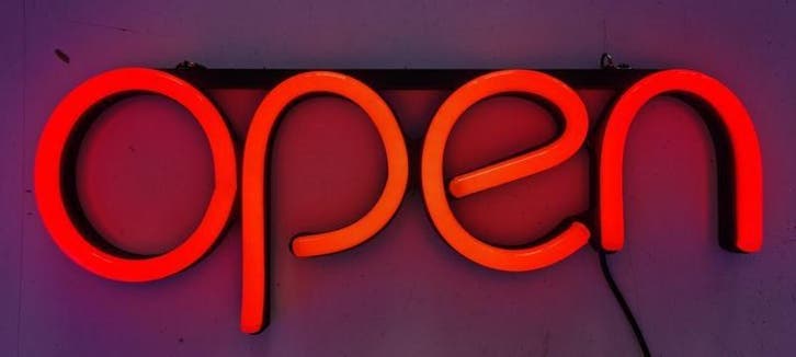 Open neon bord verlichting lamp licht kunststof 3D *rood*, Huis en Inrichting, Lampen | Overige, Nieuw, Verzenden