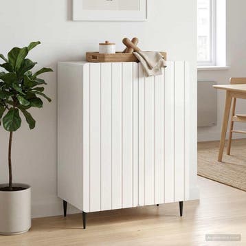 vidaXL Dressoir Hoogglans Wit 66 x 34,5 x 92 cm Bewerkt hout, Huis en Inrichting, Verzenden, Nieuw