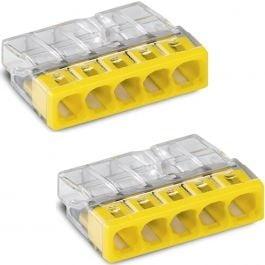 WAGO 5-polige Lasklem Geel 0.5-2.5mm² - 2 Stuks - Hoogwaardi, Bricolage & Construction, Verzenden