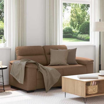 vidaXL 2-zitsbank / zetel bruin 160x81x84 cm stof, Huis en Inrichting, Zetels | Zetels, Verzenden, Nieuw
