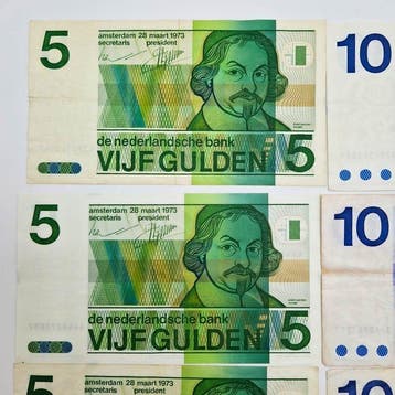 Nederland. - 4x 5, 4x 10, 4x 25 Gulden 1968, 1973, 1989 -