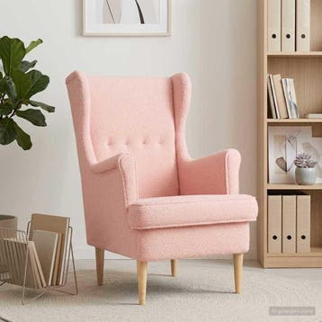 vidaXL Fauteuil Roze Bouclé, Verzenden, Nieuw