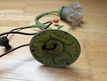 Lamp - Metaal, Glas - Bloemen Tafellamp
