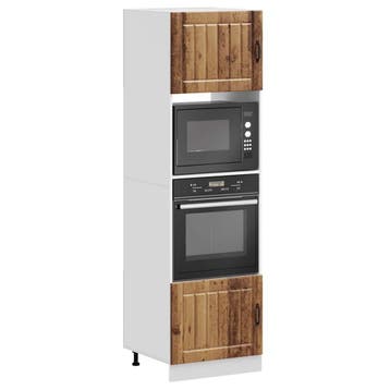vidaXL Ovenkasten 2 st Lucca bewerkt hout oud houtkleurig, Verzenden, Nieuw