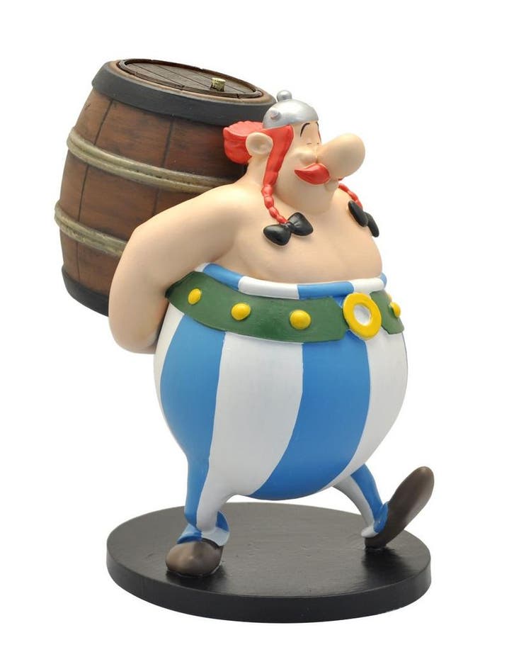 Asterix Beeld Obelix met zijn Ton 19 cm, Collections, Personnages de BD, Enlèvement ou Envoi