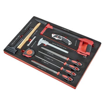 Gereedschapset 11-delig - ijzerzaag - vijlen - schuifmaat -, Doe-het-zelf en Bouw, Ophalen of Verzenden, Nieuw