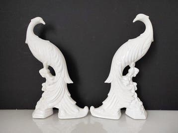 Pereiras Portugal - Statue, Paire de Paons - 31.5 cm -, Antiquités & Art