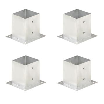 vidaXL Paalankers 4 st 121 mm gegalvaniseerd metaal, Tuin en Terras, Palen, Balken en Planken, Verzenden, Nieuw