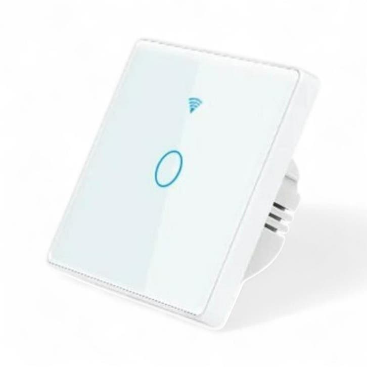 Smart WiFi Touch Lichtschakelaar Wit | 1-knop | Geen Nuldraa, Huis en Inrichting, Woonaccessoires | Overige, Nieuw, Verzenden