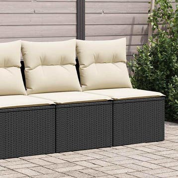 vidaXL 2-delige Loungeset met kussens poly rattan acacia, Verzenden, Nieuw, Loungeset