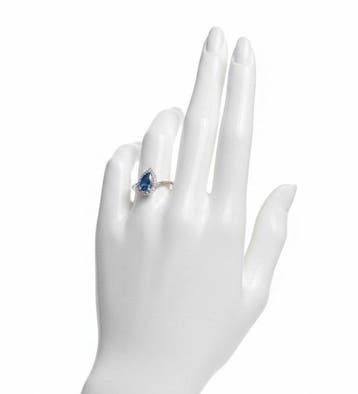 Ring - 14 karaat Witgoud - 1.29ct. tw. Saffier - Diamant, Handtassen en Accessoires, Ringen, Nieuw