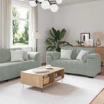 vidaXL 3-delige Loungeset met kussens fluweel lichtgrijs, Huis en Inrichting, Verzenden, Nieuw