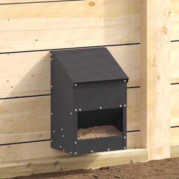 vidaXL Kippenvoerbak Zwart 21 x 16 x 33 cm 3 kg Koudgewalst, Verzenden, Nieuw