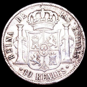 Spanje. Isabel II (1833-1868). 10 Reales Acuñada en Sevilla