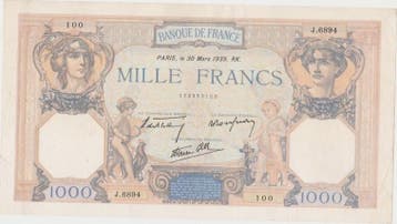 France Frankreich Fay 38/35 1 000 Francs Ceres en Merkur..., Verzenden, België