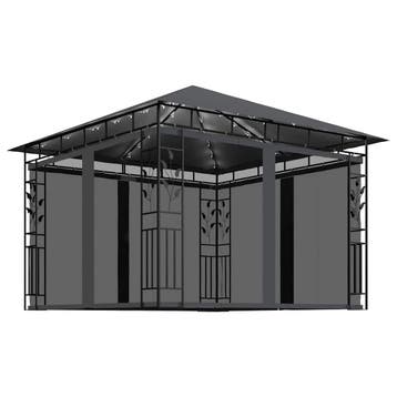 vidaXL Prieel met klamboe LED-lichtslinger 3x3x2,73 m, Verzenden, Nieuw