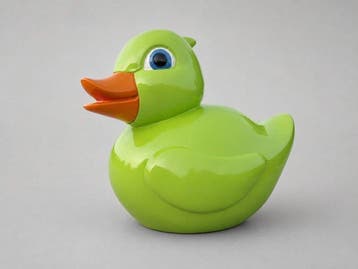 Figuur - Large green bath duck -55 cm - Polyresine