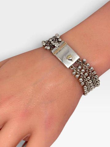 Zonder minimumprijs - Armband - 14 karaat Zilver, Geel goud,, Bijoux, Sacs & Beauté, Bracelets