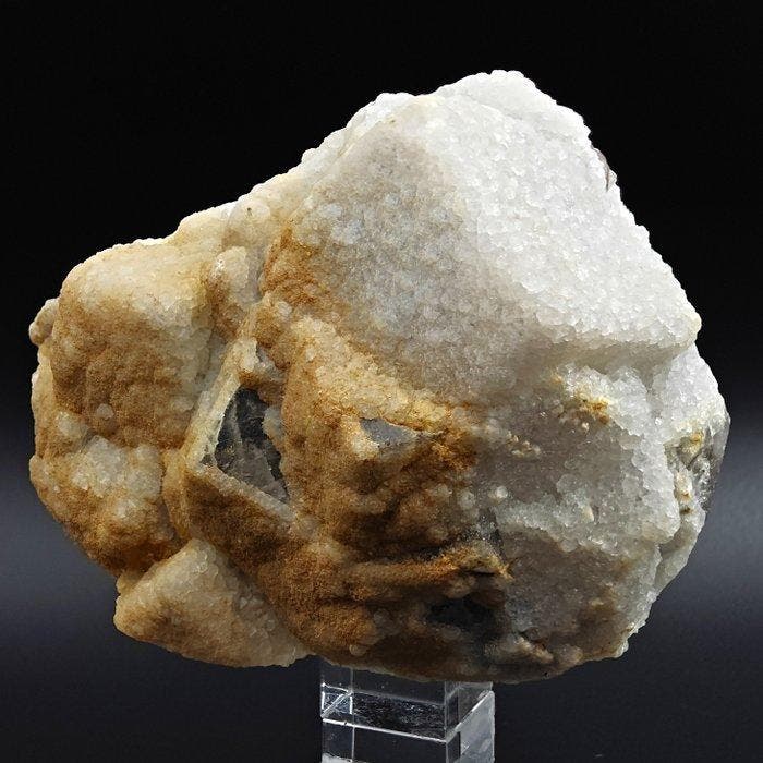 Enorme kubussen fluoriet bedekt met wit calciet, Sardinië, Collections, Minéraux & Fossiles