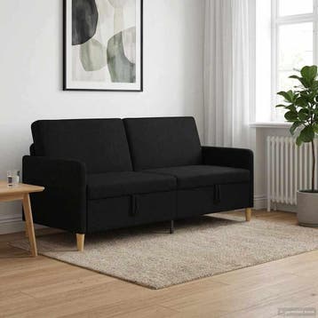 vidaXL Sofa met Opbergruimte Zwart 192 x 78 x 87 cm, Verzenden, Nieuw