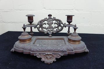 antiek bronzen inktstel - Encrier - Laiton, Antiek en Kunst