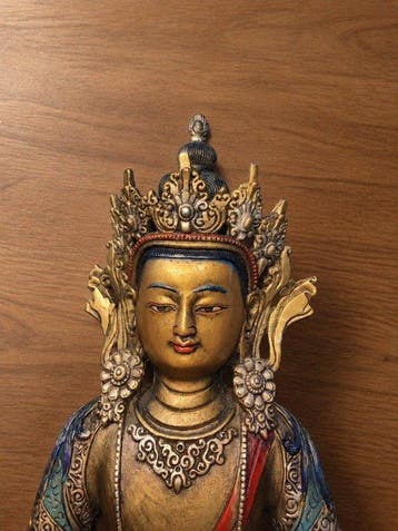 Beeld, Buddha of Immeasurable Life - 32 cm - Koper