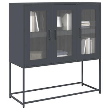 vidaXL Dressoir 100,5x39x107 cm koudgewalst staal, Huis en Inrichting, Verzenden, Nieuw