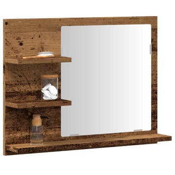 vidaXL Badkamerspiegelkast 60x10,5x45 cm oud houtkleurig, Verzenden, Nieuw