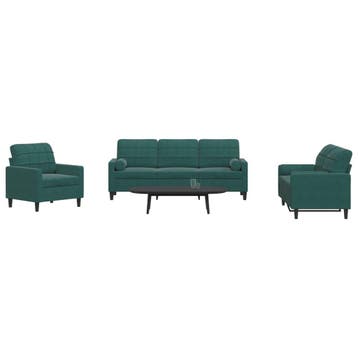 vidaXL 3-delige Loungeset met kussens en bolsters fluweel, Verzenden, Nieuw