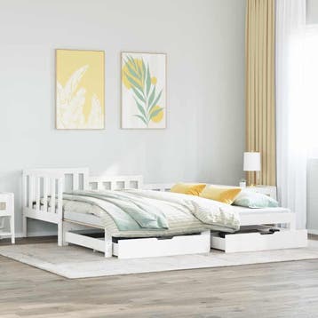 vidaXL Slaapbank met onderschuifbed/lades zonder matras, Verzenden, Nieuw