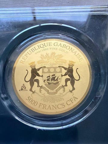 Gabon. 5000 Francs ND 1 Deutsche Mark 1950, 1/200 Oz(.999)