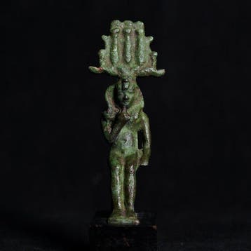 Oude Egypte, late periode Brons Standbeeld van Harpocrates