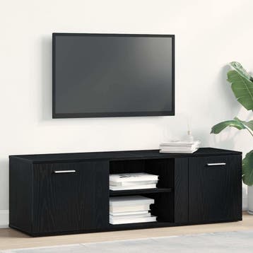 vidaXL TV-meubel Zwart Eiken 120x34x37 cm Bewerkt Hout, Verzenden