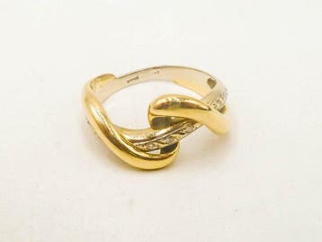 Bague - 18 carats Or blanc, Or jaune - Diamant, Bijoux, Sacs & Beauté, Bagues