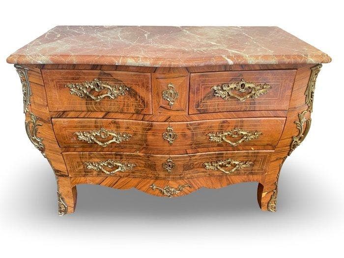 Commode - Walnoot - Elegante commode in Louis XV-stijl, Antiquités & Art, Antiquités | Meubles | Chaises & Canapés