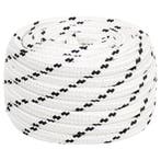 vidaXL Boottouw gevlochten 20 mmx100 m polyester wit, Doe-het-zelf en Bouw, Verzenden, Nieuw