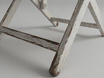 Stoel (4) - 4 Italiaanse witte houten inklapbare tuinstoelen, Antiek en Kunst