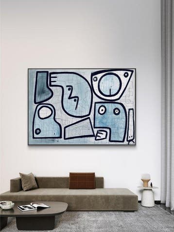 Gundi Falk (1966) - Composition XXL bleue aux formes