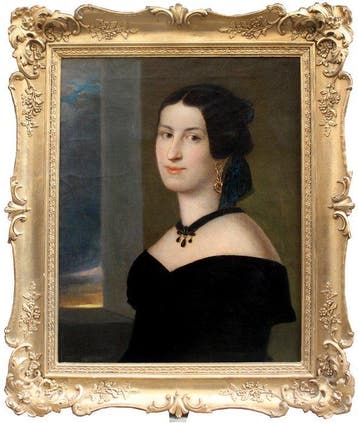 Oostenrijkse school (XIX) - Portrait of a young lady, Antiquités & Art