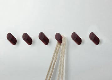 Set van 6 houten kledinghaken (kapstok), mahonie, Verzenden
